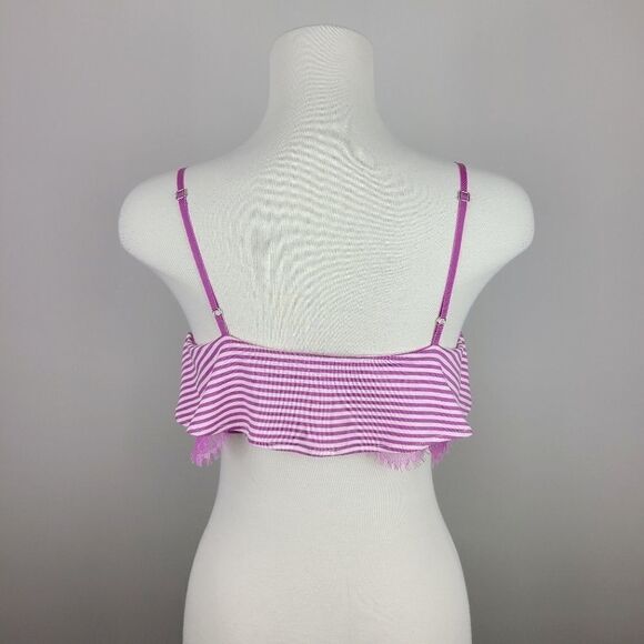 Joe's Jeans Purple Orchid Stripe Popover Lace Bralette XS - Picture 8 of 16